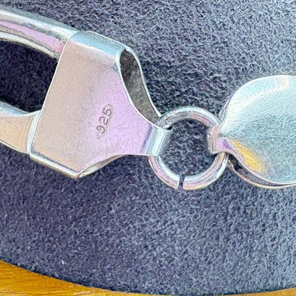 VTG Sterling Silver 925 Heavy Figaro Link Chain Bracelet Size 8.5" Length - Picture 5 of 10